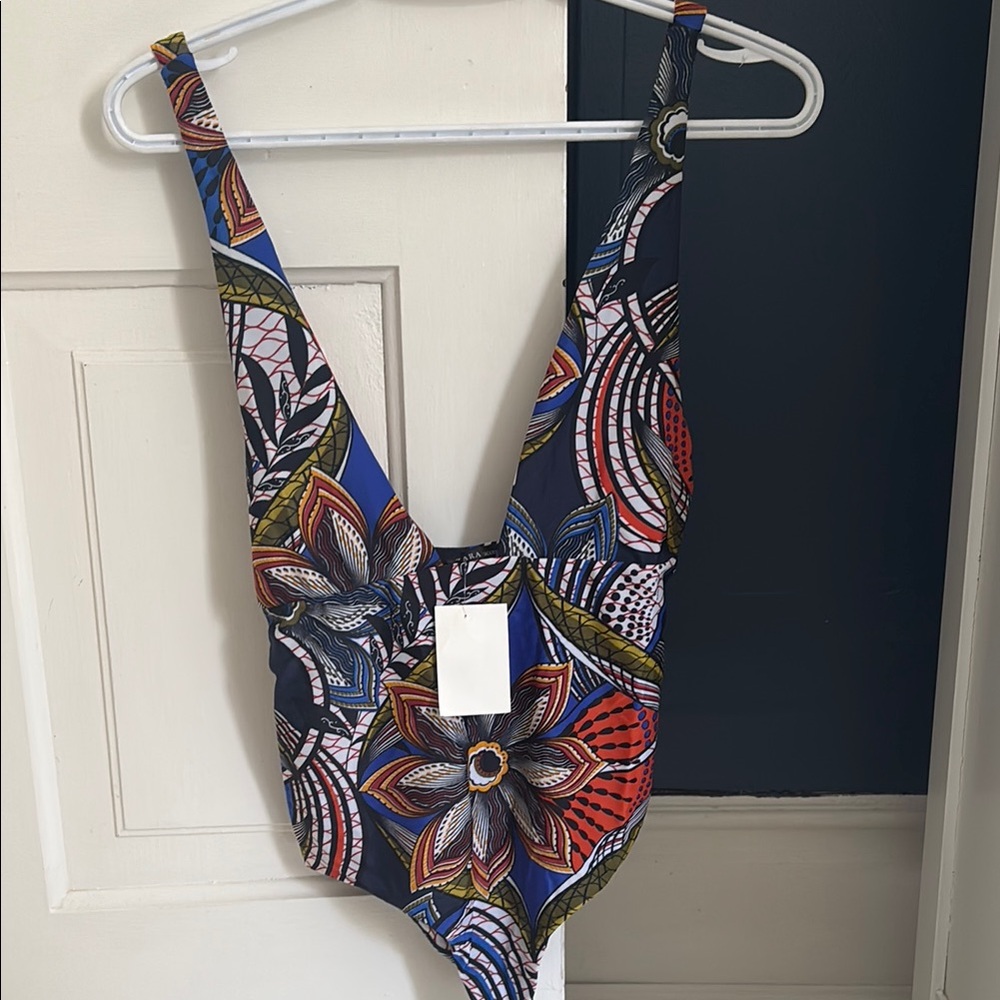 Colorful Floral One-Piece Swimsuit